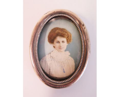 A 19th / 20th Century Miniature Portrait in Chester 1900 Silver Frame 