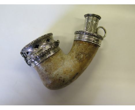 A Victorian Silver Mounted Mr. Punch Pipe, London 1851, William Neal the cover lifting to reveal inscription 