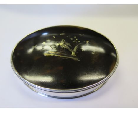 An Eighteenth Century Silver and Tortoise Shell Oval Snuff Box 