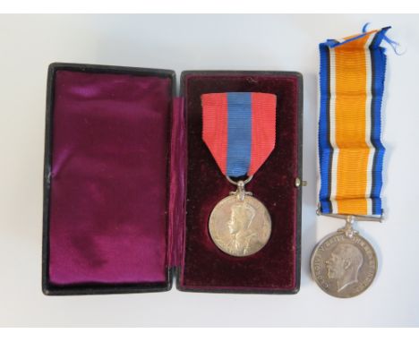 WWI War Medal inscribed R. SODEN. SERVICE WITH THE ROYAL NAVY and Constabulary Medal 