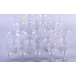 An early 20th century etched glass part table service