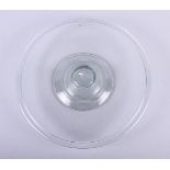 An 18th century glass tazza with folded rim and foot, 9 3/4" dia