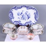 Two 19th century Hicks, Meigh and Johnson glazed and painted pottery sauce tureens and stands,