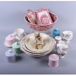 A Masons Ironstone Vista bowl and a number of companion plates and dishes and other decorative