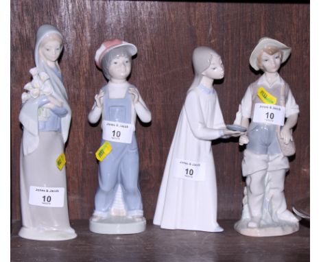 Four assorted Lladro figures of children