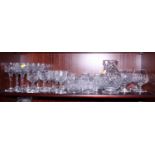 A Webb cut glass table service including whiskeys, brandies, wines and champagnes