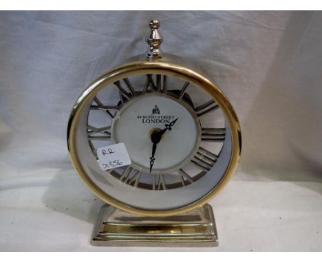 49 Bond Street of London table clock, requires batteries. Not available for in-house P&amp;P 