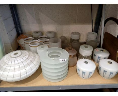 Five sets of glass light shades and some single examples. Not available for in-house P&amp;P 