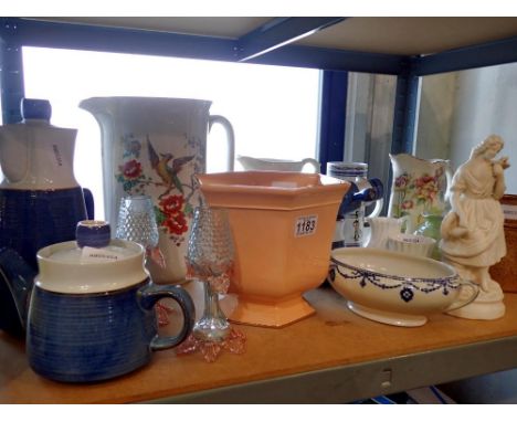 Ceramic jugs including Doulton stoneware. Not available for in-house P&amp;P 