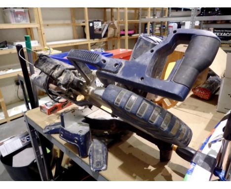 MacAllister corded mitre saw. All electrical items in this lot have been PAT tested for safety and have passed. This does not
