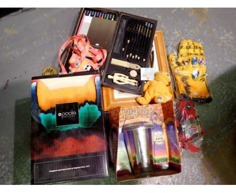 Mixed items including gift boxes and a boxed Poole Living Glaze vase. Not available for in-house P&amp;P 