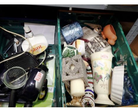 Quantity of mixed items including a coffee maker and skol lamp. Not available for in-house P&amp;P 