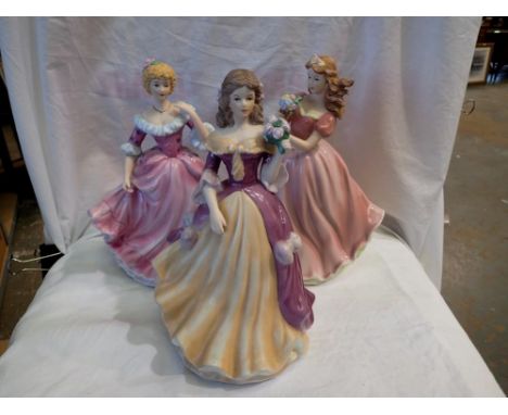 Three ceramic figurines. Not available for in-house P&amp;P 