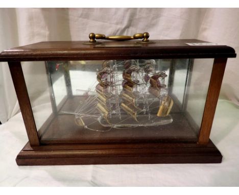 Blown glass model of HMS Victory. Not available for in-house P&amp;P 