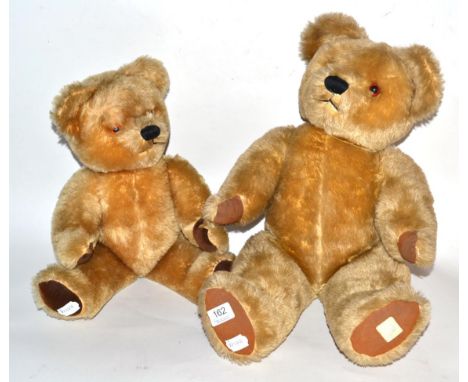 A Chad Valley teddy bear with moving limbs and another smaller example with growler (2)
