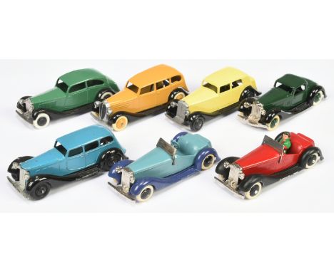 Dinky Toys Unboxed Group Of 8 To Include - 36 Series 2-Seater sports car - Red and black with figure&nbsp; Plus others - Fair