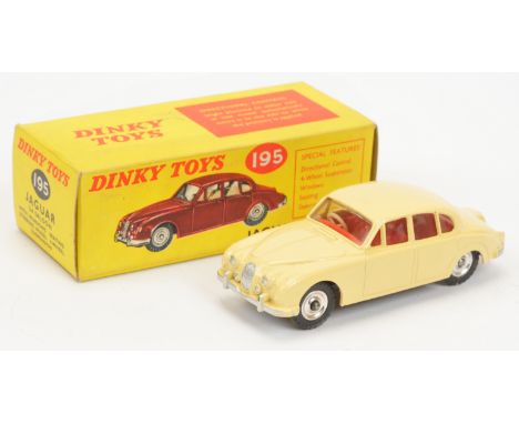 Dinky Toys 195 Jaguar 3.4 Saloon - Cream body, red interior, silver trim and spun hubs - Excellent overall (couple of minor c