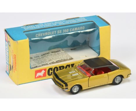 Corgi Toys&nbsp; 338 Chevrolet SS 350 - Green, red interior, Golden jacks Take-Off Wheels - Excellent overall in a Good Plus 