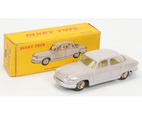 French Dinky Toys 547 Panhard PL 17 - Light Grey body, ivory interior, silver trim and chrome concave hubs - Good Plus to Exc