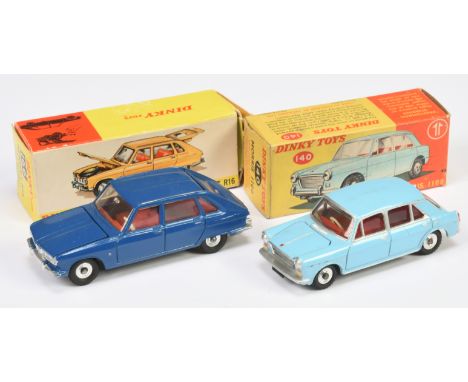 Dinky Toys A Pair - (1) 140 Morris 1100 - Light blue body, red interior Silver Trim (including extra super-detailing) and 166