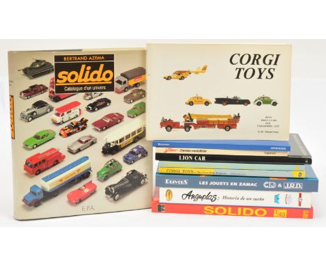 Group Of 9 Toy Related Books To Include "Tekno", "CIJ", "Solido", Corgi Toys" Plus others - Hardback &amp; softback issues - 