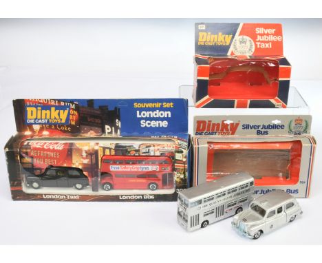 Dinky Toys&nbsp; A group Of 3 - (1) 300 "London Scene" 2-piece set,, (20&nbsp; 241 "Silver Jubilee" Austin "Taxi" - Silver an