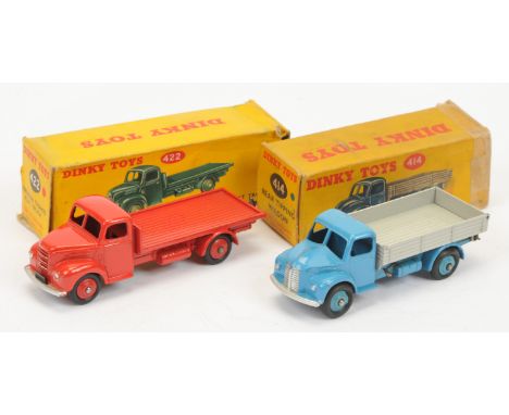 Dinky Toys A pair - (1) 414 Dodge tipping Wagon - Mid-blue cab, chassis and rigid hubs, grey back and silver trim, (2) 422 Fo