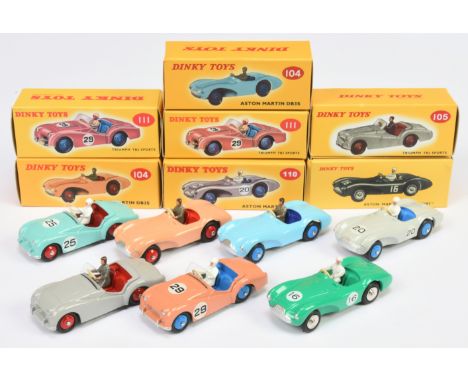 Dinky Toys (Atlas Editions) Group Of 7 Sports Cars To include - 104 Aston Martin DB3S - Peach, 105 Triumph TR3 - Grey&nbsp; -