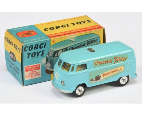 Corgi Toys 441 Volkswagen "Toblerone" Van - Light blue, lemon interior with "Trans-O-Lites",&nbsp; silver trim and spun hubs 