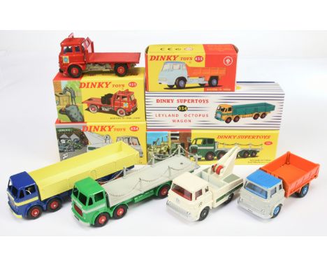 Dinky Toys (Atlas Editions) A Group Of 5 To Include - 934 Leyland Octopus Wagon - Blue and yellow, 425 Bedford TK Coal Truck 