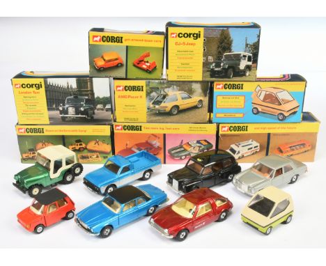 Corgi Toys Group Of 8 To Include -285 Mercedes 240D - Silver, 286 Jaguar Xj12C - Metallic blue with black roof plus others -&