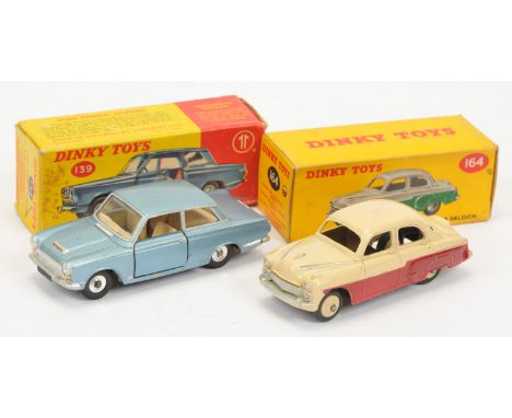 Dinky Toys A Pair - (1) 164 Vauxhall Cresta Saloon - Two-Tone Cream and maroon, light beige rigid hubs with silver trim inclu