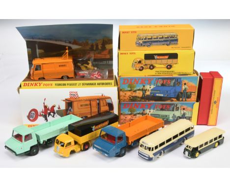 Dinky Toys (Atlas Editions) Group Of 6 - 32AN Panhard "Calberson" - Yellow,&nbsp; 569 Berliet open back Truck - Blue and oran