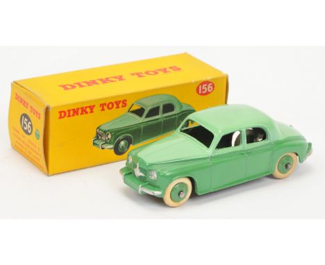 Dinky Toys 156 Rover 75 saloon - Two-tone Green, silver trim and rigid hubs with white smooth tyres -&nbsp; Good Plus bright 