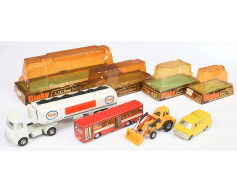 Dinky Toys Group Of 4 To Include 412 Bedford "AA" Van - Yellow, 945 AEC Tanker "Esso" - White, pale grey, black plastic fille