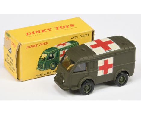 French Dinky Toys&nbsp; Military 820 Renault "Ambulance" - Drab green, white and red crosses to roof, sides and rear, plastic