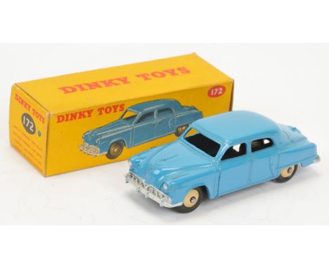 Dinky Toys 172 Studebaker Land cruiser - Blue body, silver trim, light beige rigid hubs - Good Plus lovely bright example inc