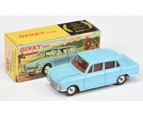 Dinky Toys 162 Triumph 1300 Saloon - Light blue body, red interior, silver trim and chrome spun hubs - Good to Good Plus stil