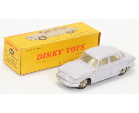 French Dinky Toys 547 Panhard PL 17 - Light Mauve body, ivory interior, silver trim and chrome concave hubs - Good to Good Pl