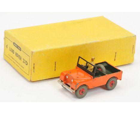 Dinky Toys 27D Trade Pack Land Rover - Containing one example - Burnt orange, dark green interior with figure driver, red rig