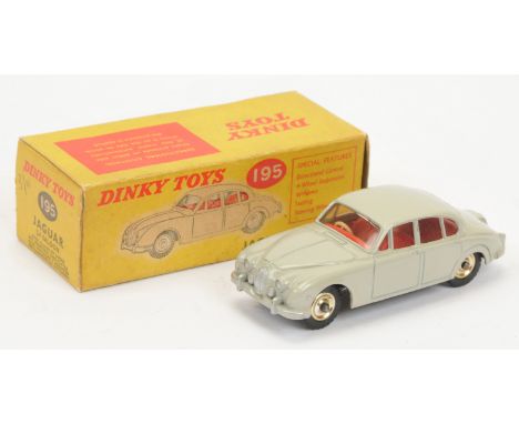 Dinky Toys 195 Jaguar 3.4 saloon - Grey body, red interior, silver trim and spun hubs - Good Plus to Excellent bright example