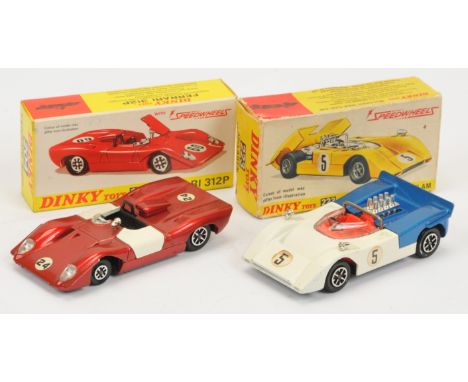 Dinky Toys Racing Cars&nbsp; A Pair - (1) 204 Ferrari 312P - Metallic red, white, racing No.24 and speedwheels, (2) 223 McLar