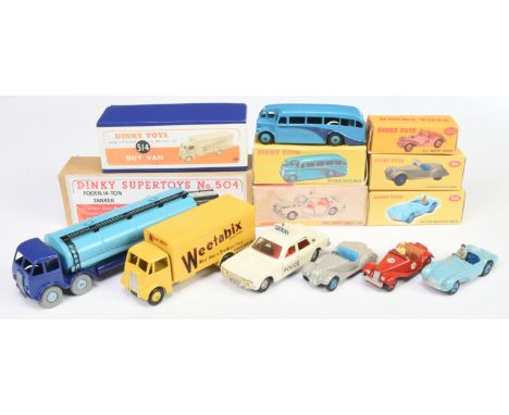 &nbsp;Dinky Toys Group Of 7 To Include Foden tanker (type 1) Two-Tone Blue, Guy Van "Weetabix" - Yellow plus others - Fair to