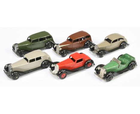 Dinky Toys Unboxed Group Of 6 To Include - 36 Series 4-Seater sports car - green, Bentley - Red and black&nbsp; &nbsp;Plus ot