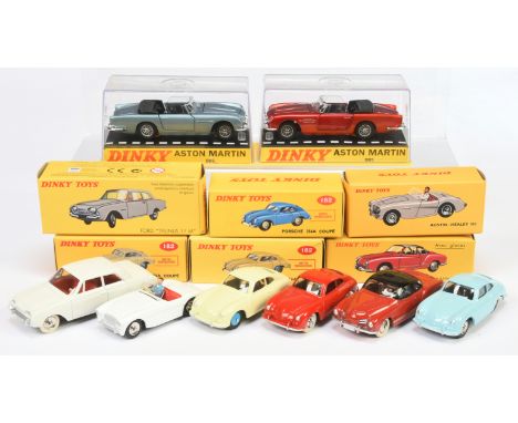 Dinky Toys (Atlas Editions) Group Of 8 To Include -&nbsp; 546 Austin Healey - White, red interior with figure, 559 Ford Taunu