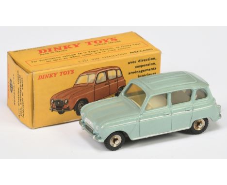 French Dinky Toys 518 Renault 4L - Greyish-green body, ivory interior, silver trim and concave hubs - Good Plus (some very li