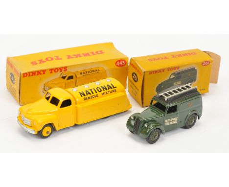 Dinky Toys A Pair (1) Morris Van "Post Office Telephones" - Green, black roof panel with silver ladder and (2) 443 Studebaker