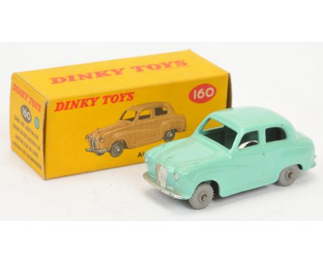 Dinky Toys 160 Austin A30 Saloon - Turquoise, silver trim, grey plastic wheels - Good to Good Plus including&nbsp; yellow and