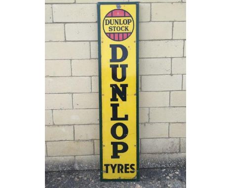 A Dunlop Stock rectangular enamel sign, 12 x 60"