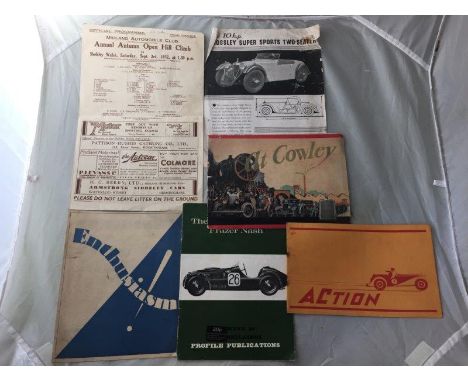 A selection of brochures and ephemera including a Midland Automobile Club Annual Autumn Open Hill Climb official programme, S